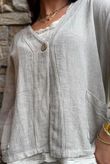 Lina Linen Blend Box Jacket Washed Mocha
